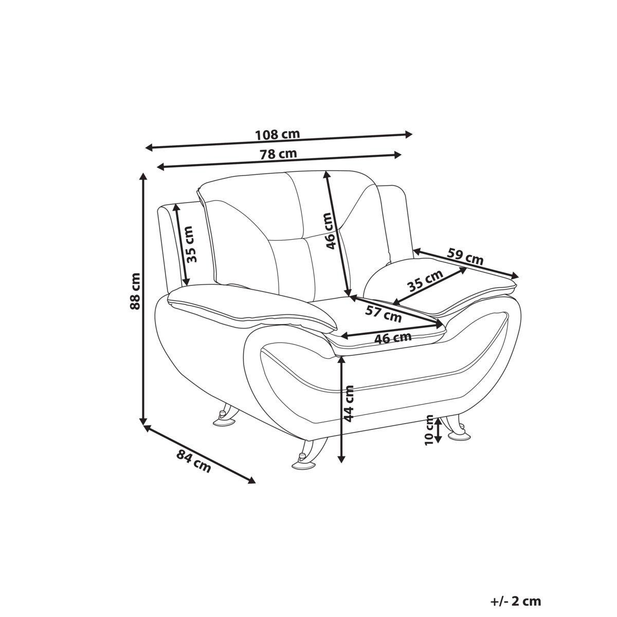 Fotel wypoczynkowy Skóra ekologiczna Czarny LEIRA