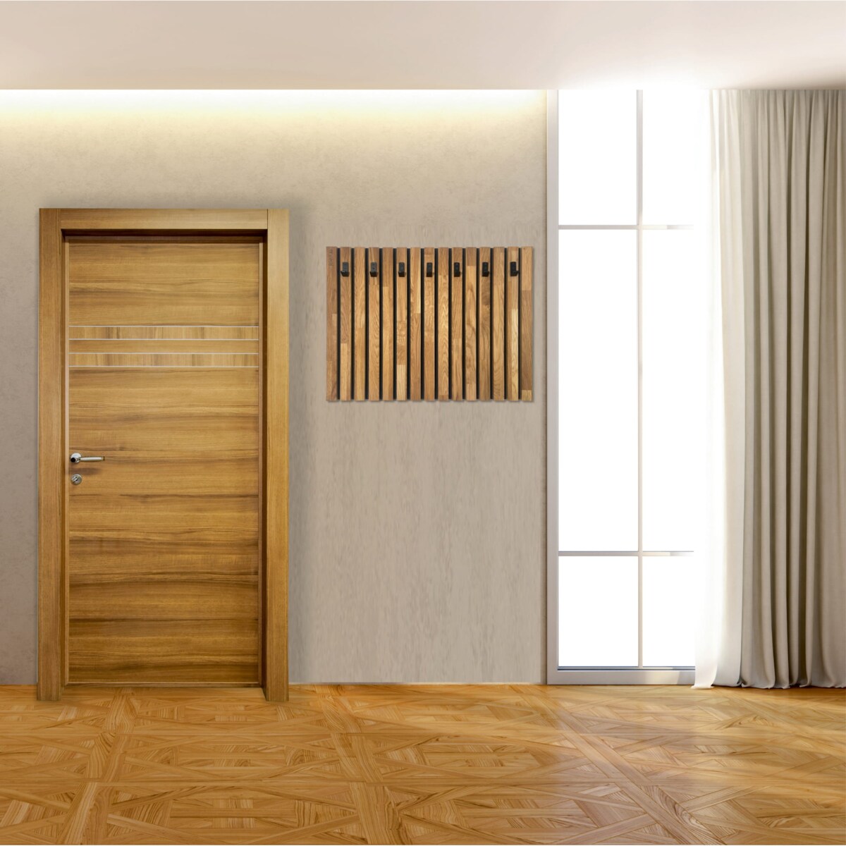 Drewniany wieszak na ubrania Lamele 80cm