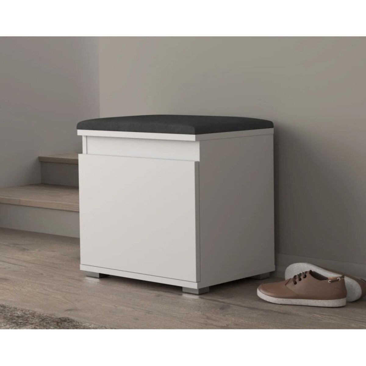 Szafka na buty z siedziskiem SINGAPUR 50 biała/szara