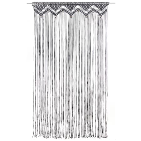 vidaXL Zasłona z makramy, antracyt, 140 x 240 cm, bawełna