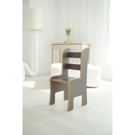 Krzesełko dla dziecka Z IMIENIEM - szare