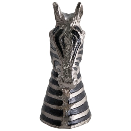 Figurka dekoracyjna Zebra ZAGORA Metal Czarny/ srebrny
