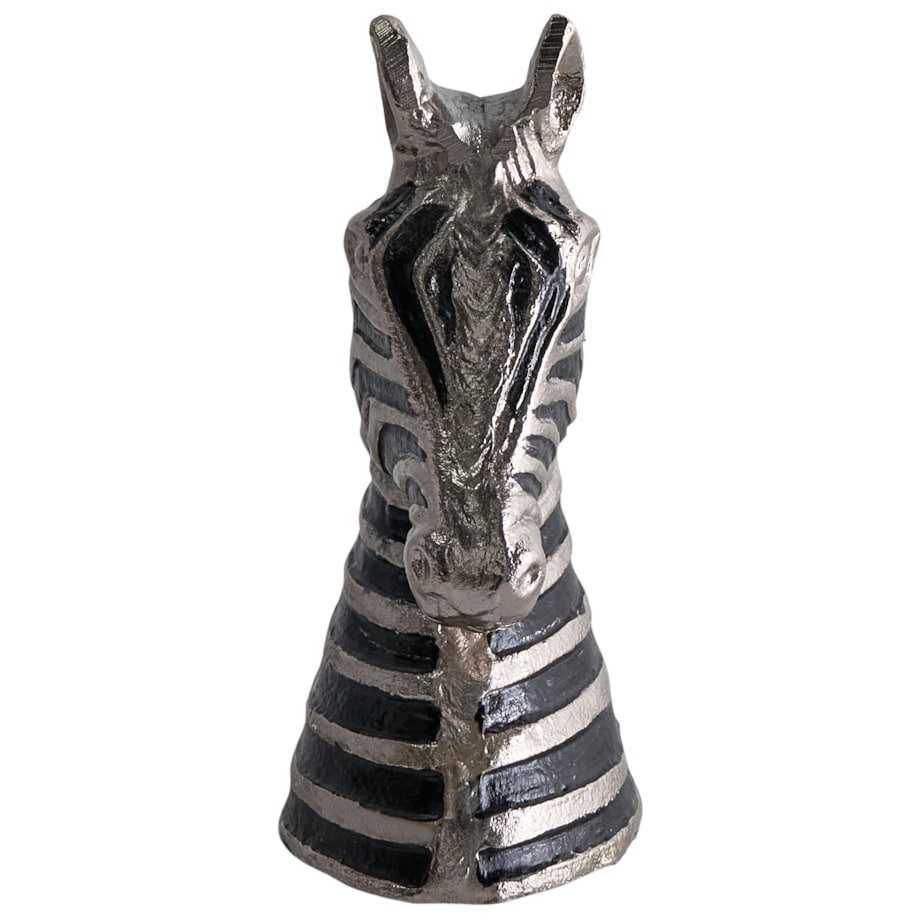 Figurka dekoracyjna Zebra ZAGORA Metal Czarny/ srebrny