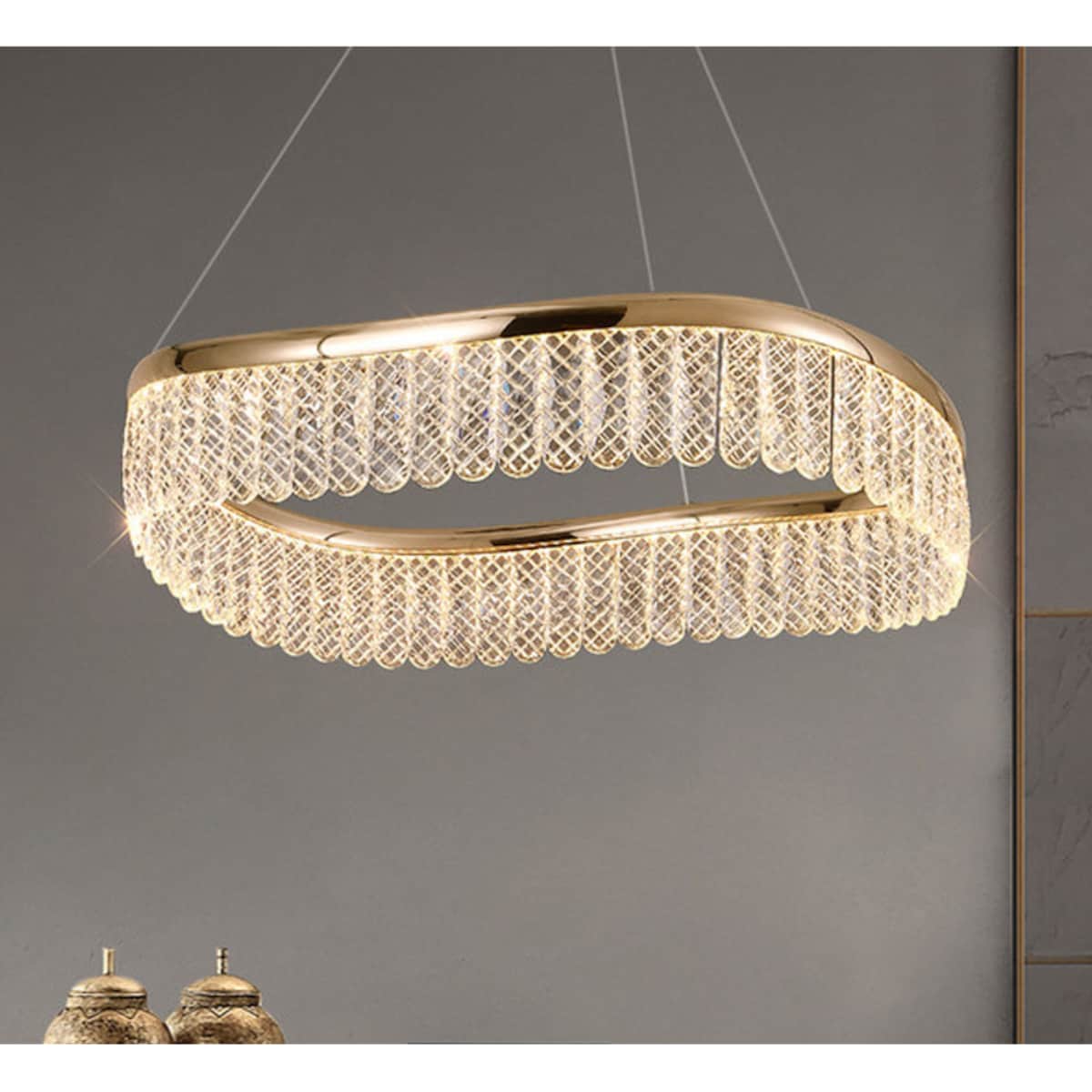 Lampa wisząca złota Marsille LED 80 cm