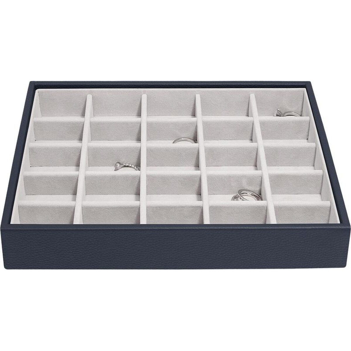 Szkatułka na biżuterię Stackers Pebble 25 komorowa classic granatowa