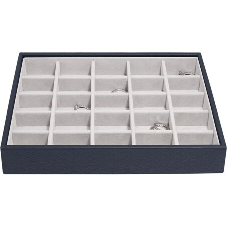 Szkatułka na biżuterię Stackers Pebble 25 komorowa classic granatowa