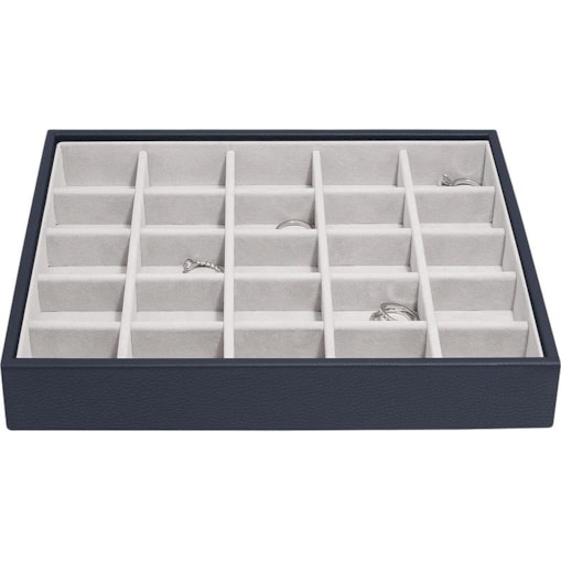 Szkatułka na biżuterię Stackers Pebble 25 komorowa classic granatowa