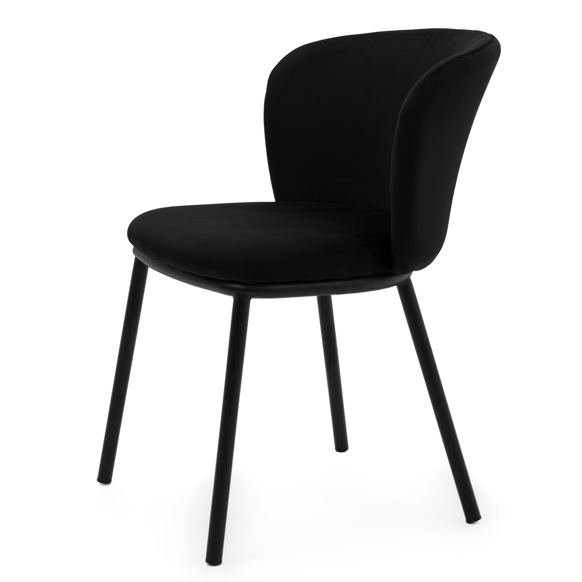 KRZESŁO TAPICEROWANE WELUROWE DO SALONU JADALNI GLAMOUR CZARNE BARI