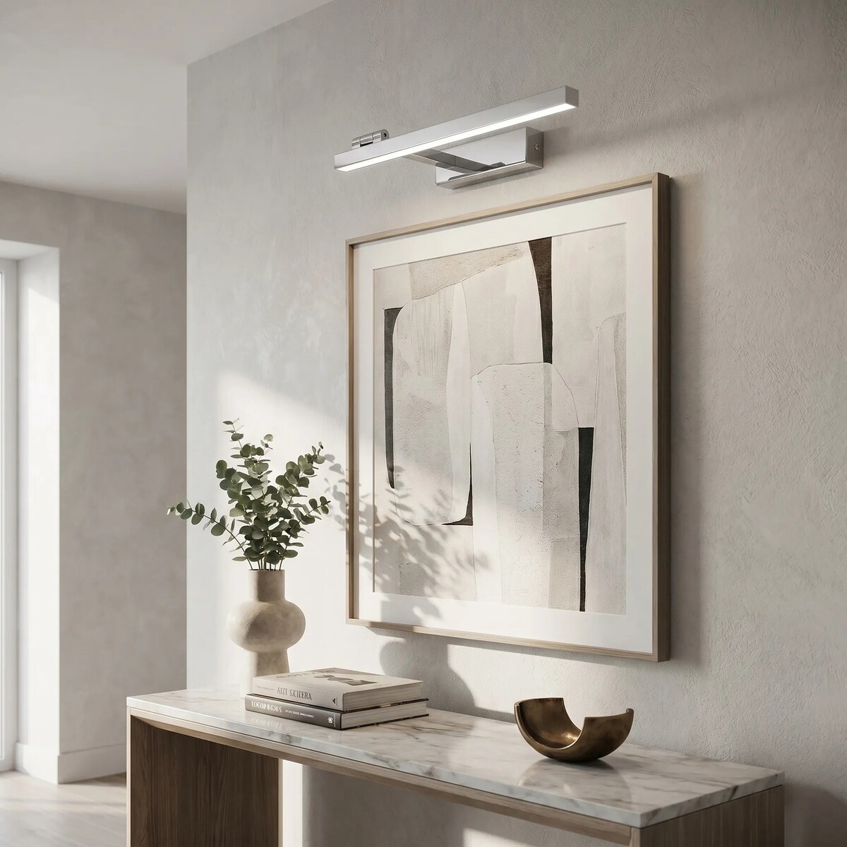 Kinkiet Swe028-1W 40Cm Led Chrom, Metal, Tworzywo Sztuczne