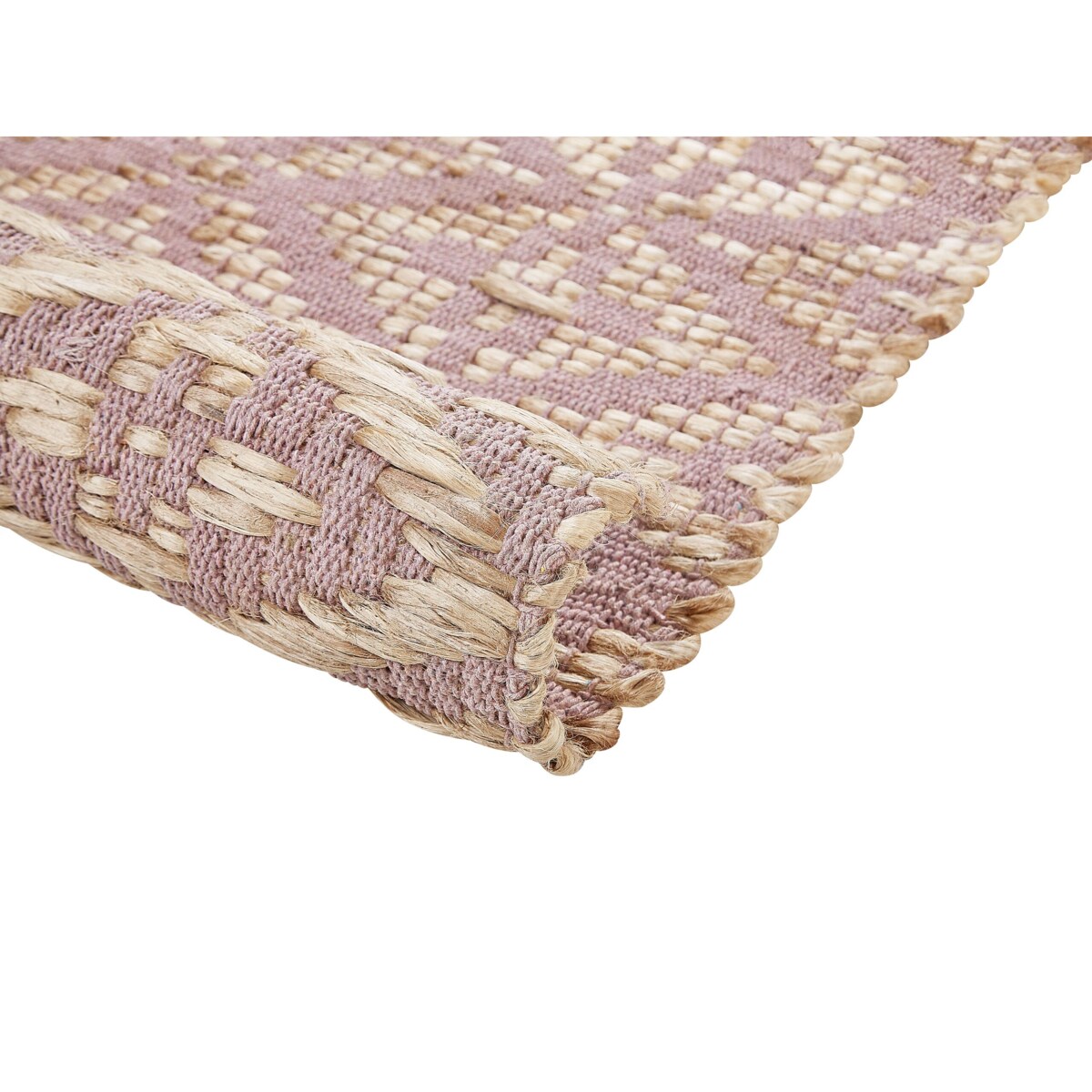 Dywan bawełniany 140 x 200 cm beżowy z różowym GERZE