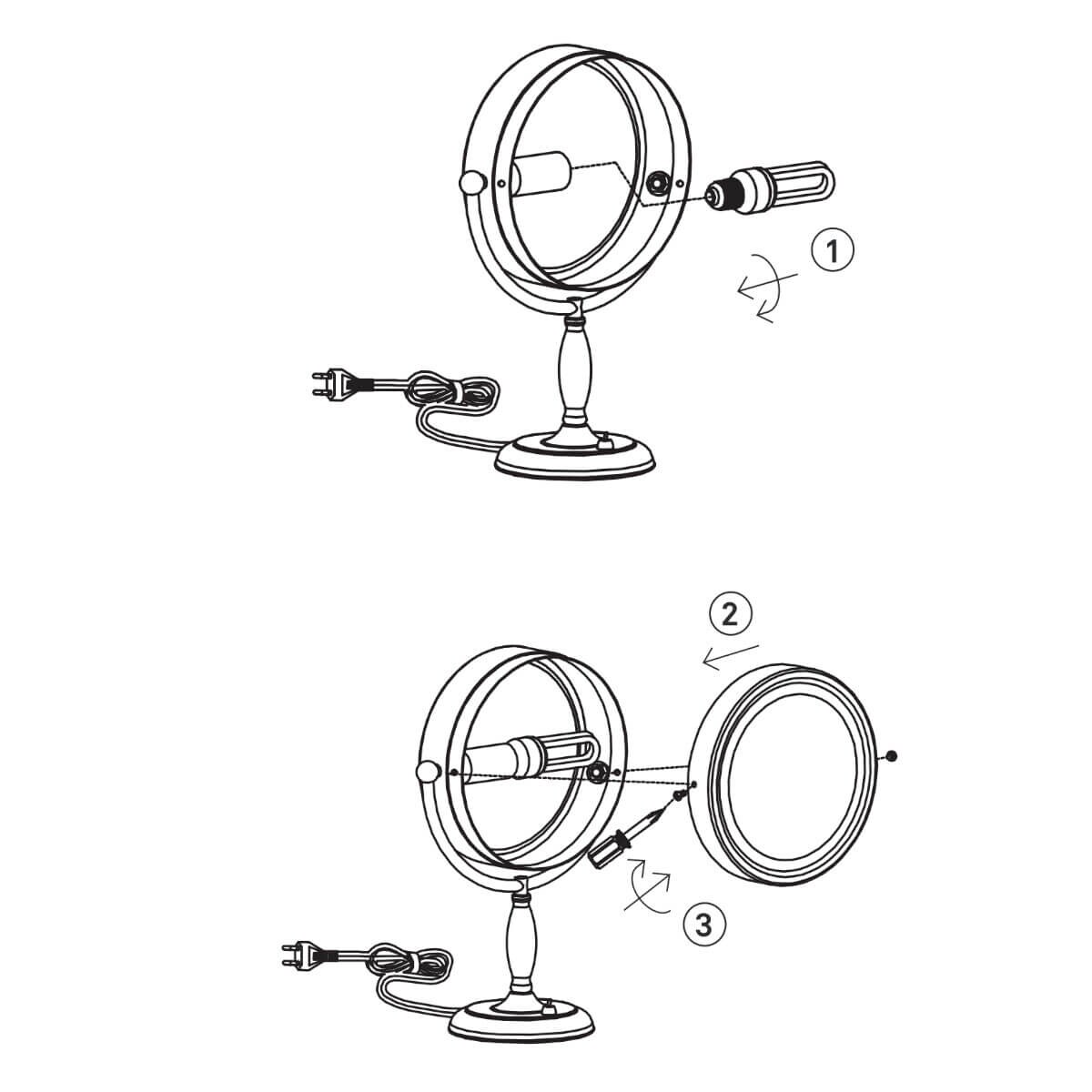 Stojąca lampka na biurko z lustrem Face 108788 Markslojd włącznik czarny