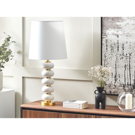 Lampa stołowa biała ze złotym FRIO