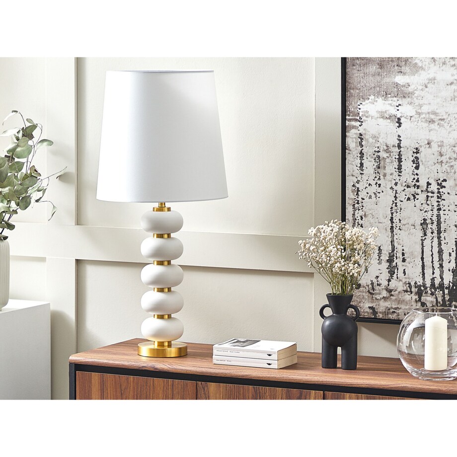 Lampa stołowa biała ze złotym FRIO