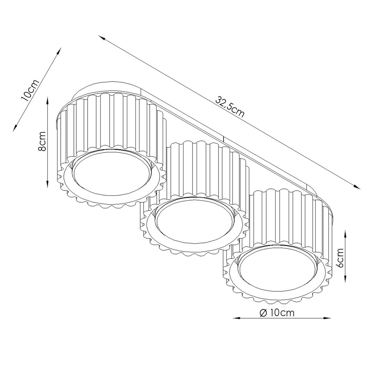 Plafon AURA 3 mocca Gx53
