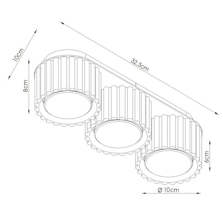 Plafon AURA 3 mocca Gx53