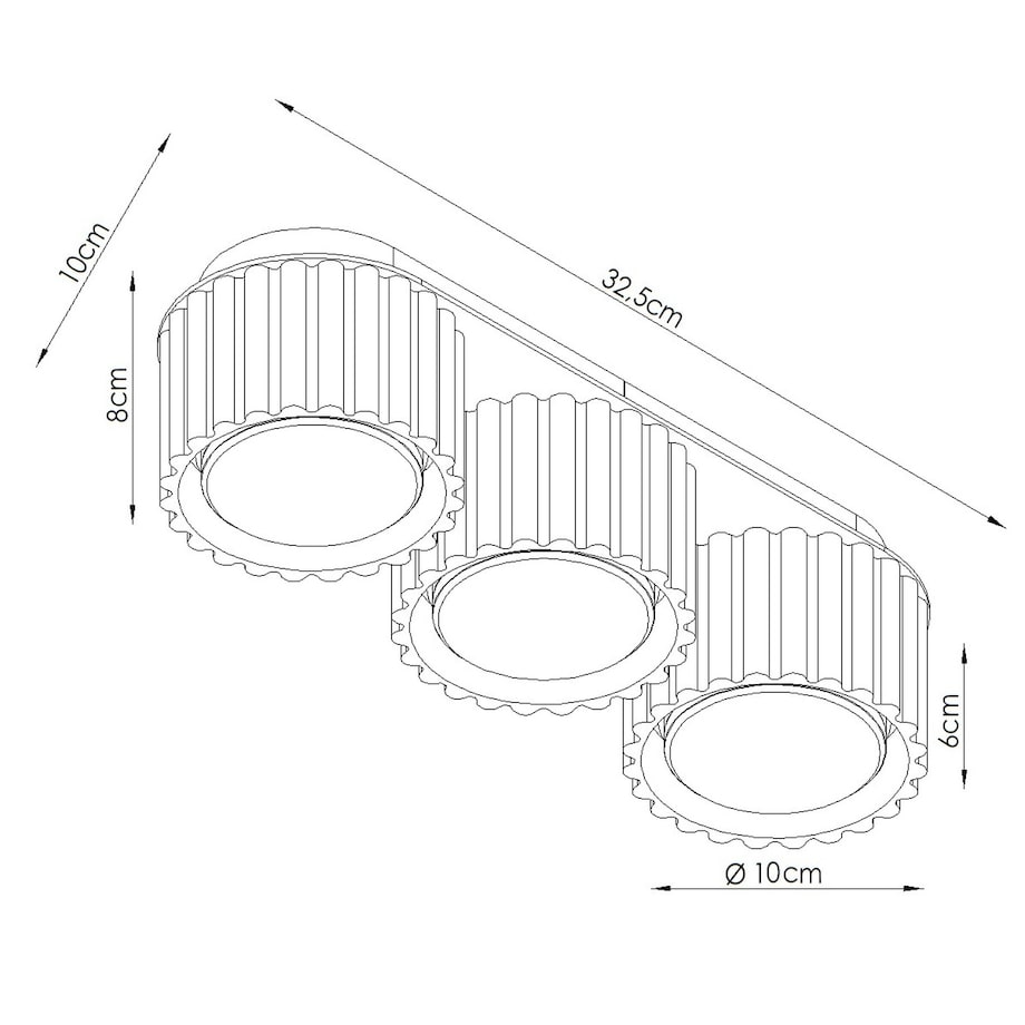 Plafon AURA 3 mocca Gx53