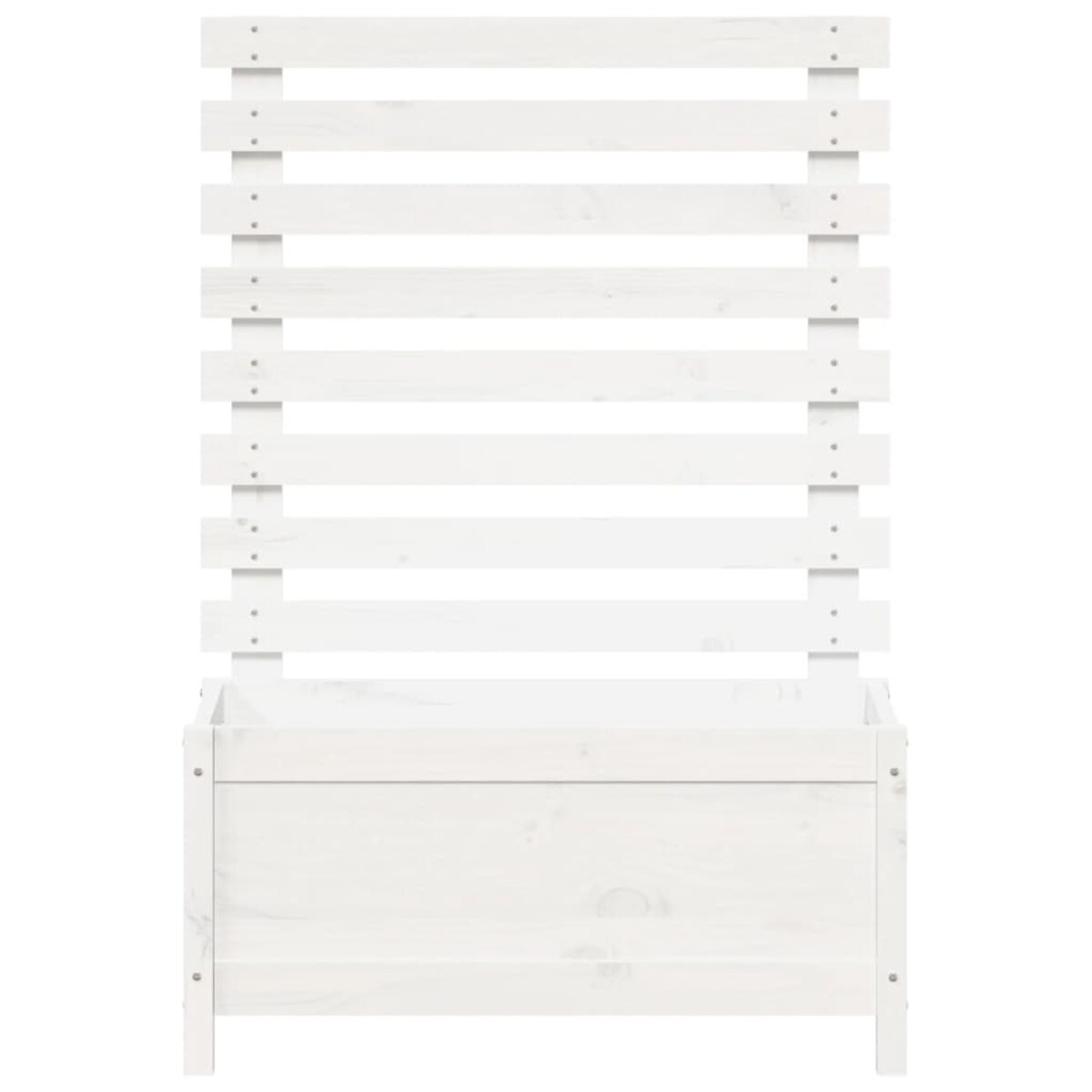 vidaXL Donica ogrodowa z trejażem, biała, 79x39,5x114 cm, lita sosna