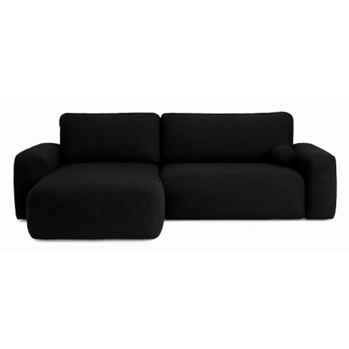 Narożnik Lewy ILO z funkcją spania i pojemnikiem na pościel, czarny