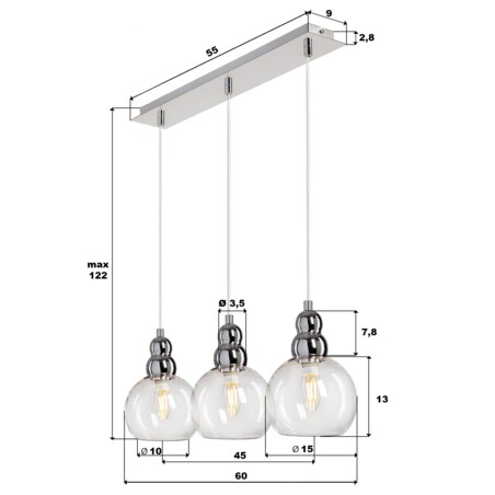 Skandynawska lampa wisząca Akso przydymiona przezroczysta