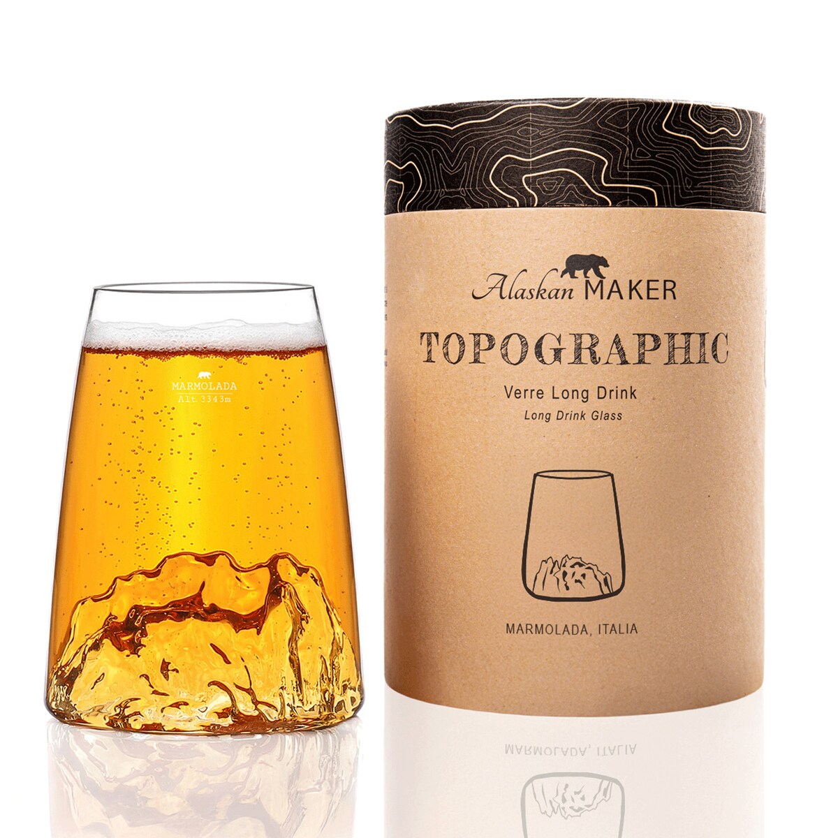 Szklanka Long Drink - Topographic - Marmolada