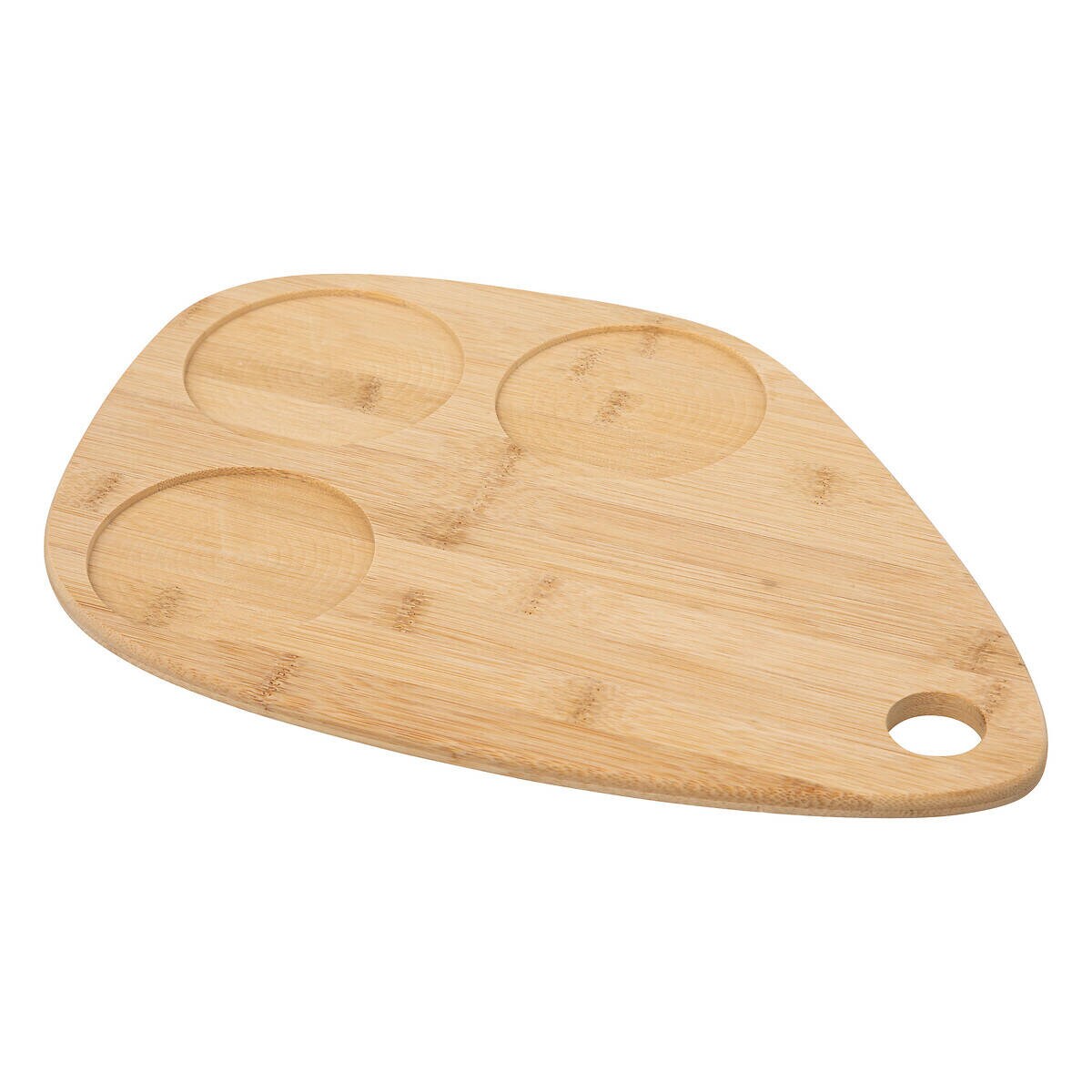 Miseczki na przekąski na bambusowej desce w kształcie łezki, 3 naczynia