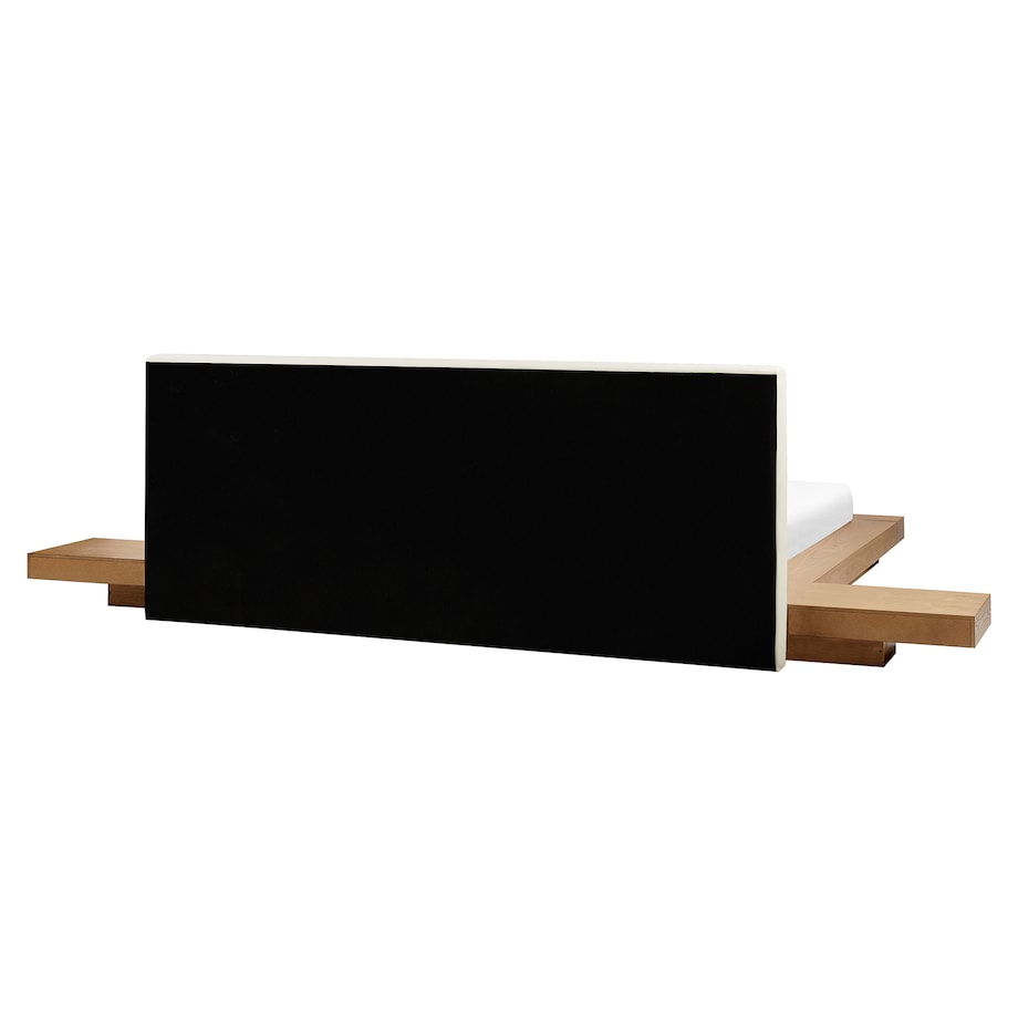 Łóżko LED Ekoskóra ZEN 160 x 200 cm Jesion naturalny