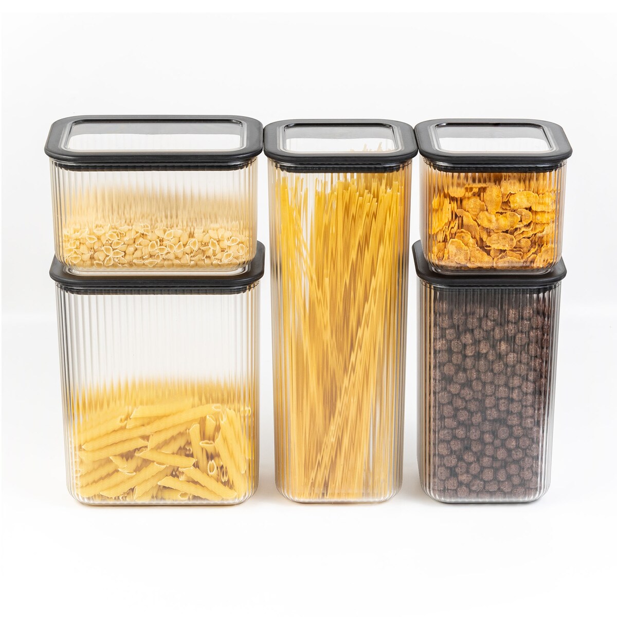 5X Pojemnik Plastikowy Do Żywności Makaronów Zestaw Pojemników Modułowych