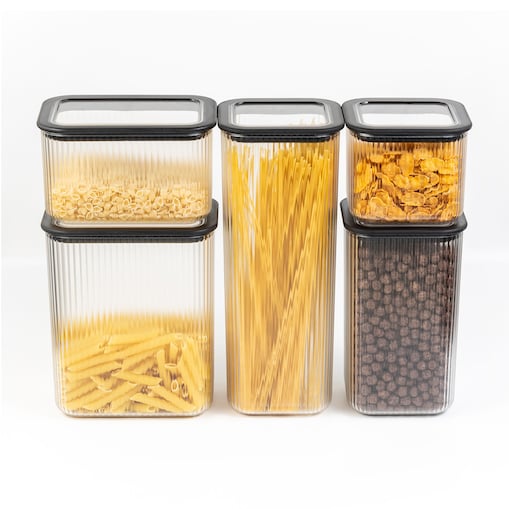 5X Pojemnik Plastikowy Do Żywności Makaronów Zestaw Pojemników Modułowych