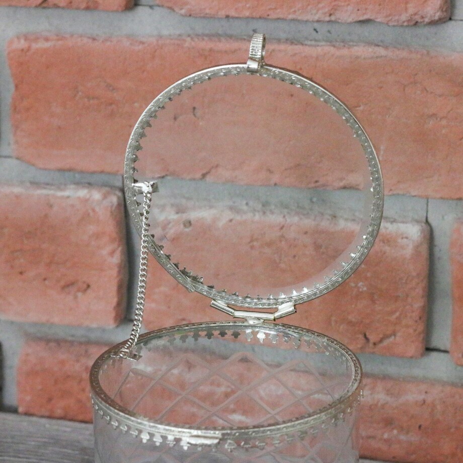 POJEMNIK na drobiazgi SZKLANY retro vintage 12cm