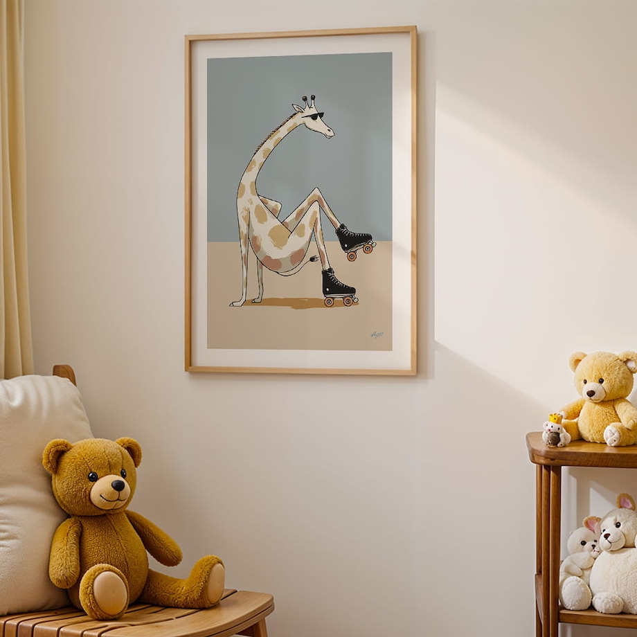 plakat skater žyrafa 70x100