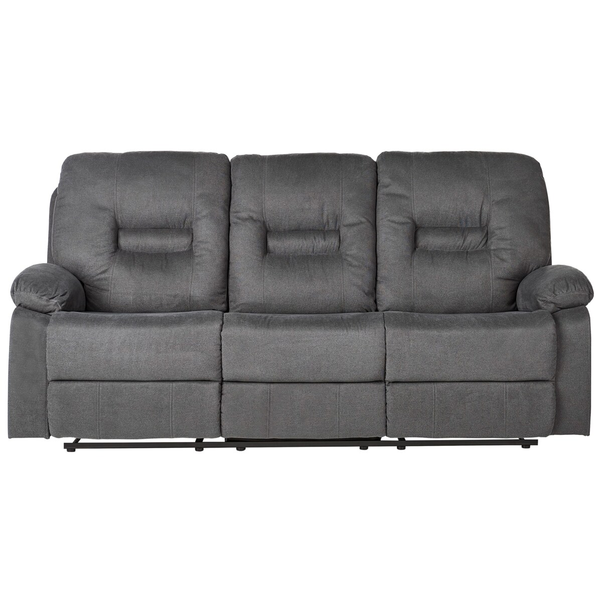 Sofa z manualną funkcją relaksu 3-osobowa szara BERGEN II