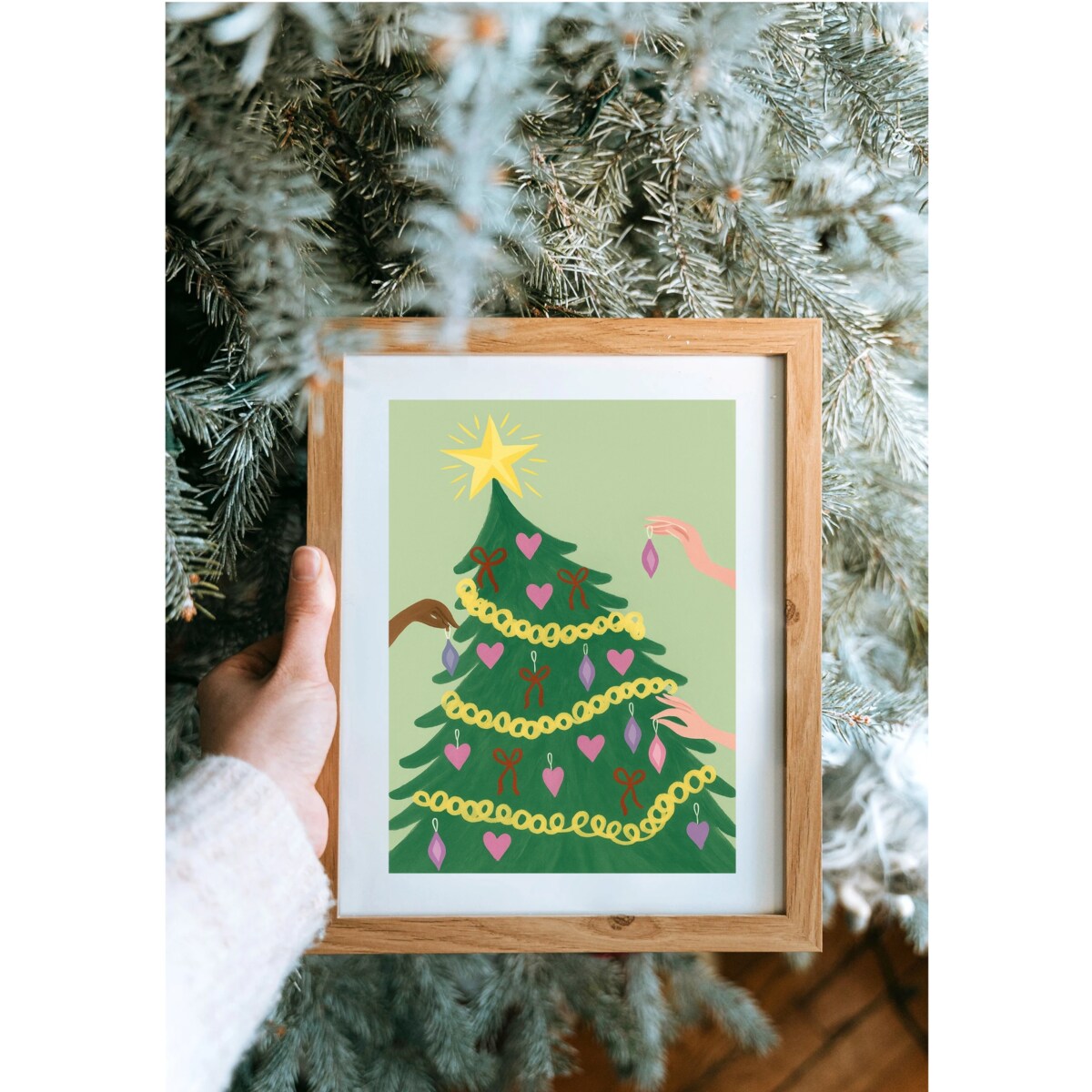 Poster Story, Plakat, Obraz - Wspólne Ubieranie Choinki, wymiary 42 x 60 cm