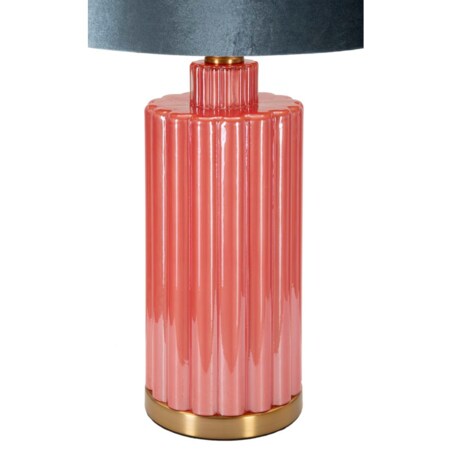 Lampa stołowa Helene Tower, kolor czerwony i niebieski, szkło, żelazo i tkanina, 40 x 40 x 70 cm, 1 x E27, do salonu i sypialni, Mauro Ferretti