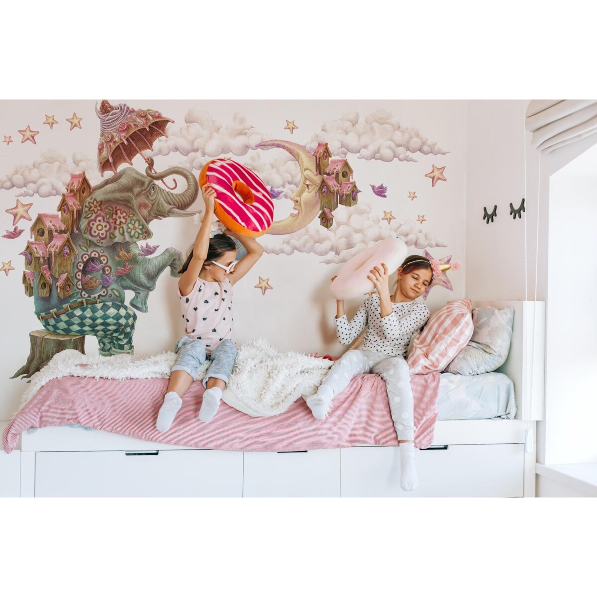 Zestaw naklejek na ścianę, Pastelowe zwierzęta z bajki - słoń, 60cm