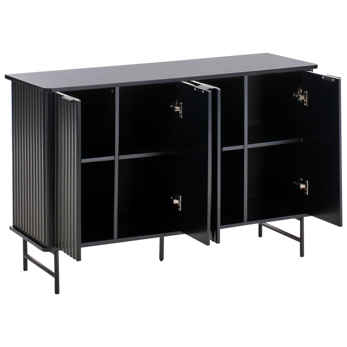 Komoda czterodrzwiowa GLASTONBURY 80 cm Czarny