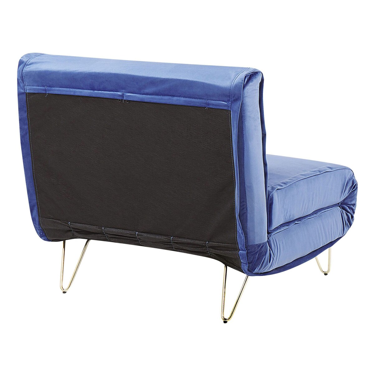 Sofa welurowa rozkładana granatowa VESTFOLD