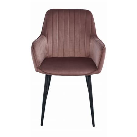 Krzesło Do Jadalni Kuchni Salonu Solden - Aksamit Róż / Nogi Czarne