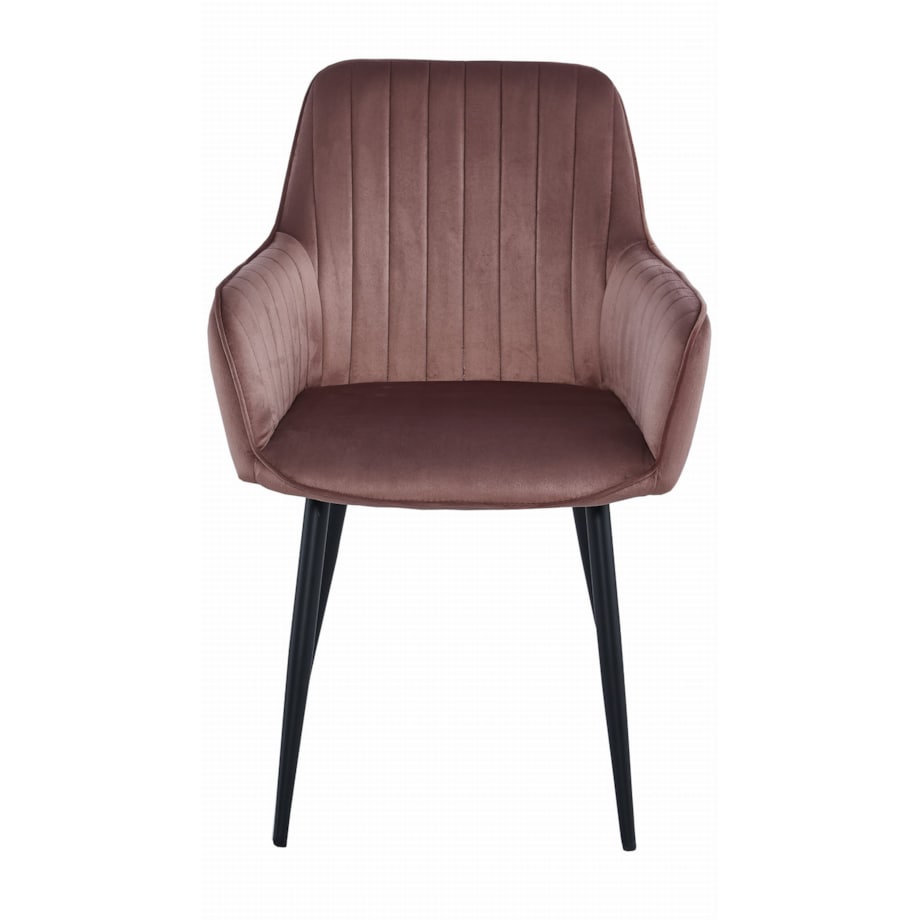 Krzesło Do Jadalni Kuchni Salonu Solden - Aksamit Róż / Nogi Czarne