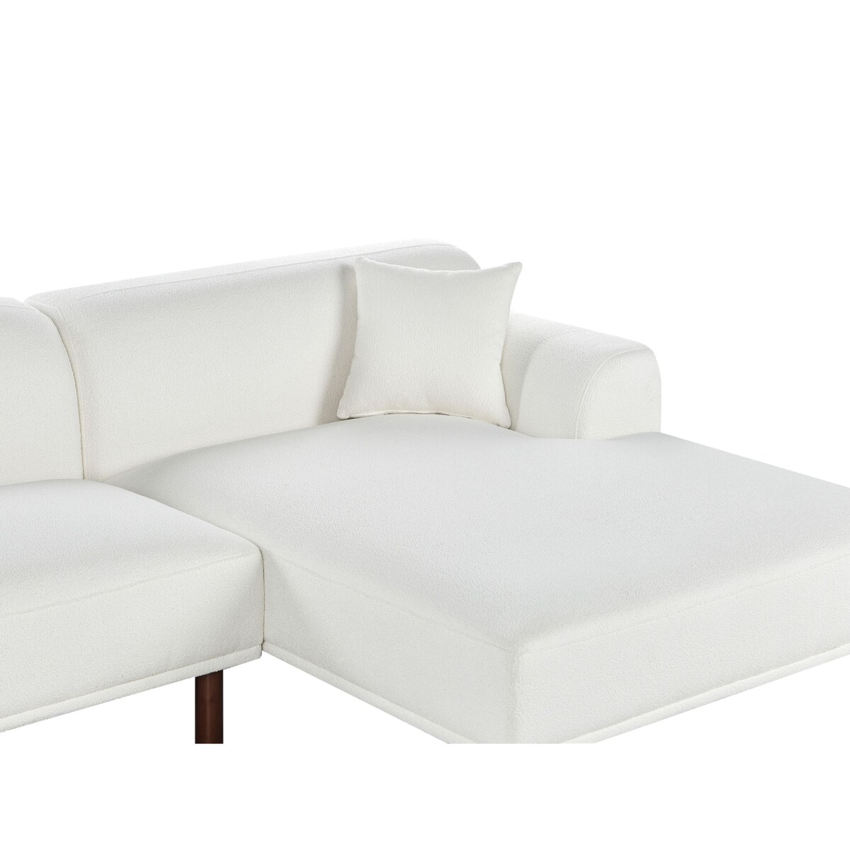 Sofa narożna lewostronna HOLT Boucle Biały Lewostronny