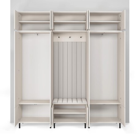 Zestaw szaf frezowanych z lustrem Ritmo wersja 3 Trinity 14 beż kaszmir