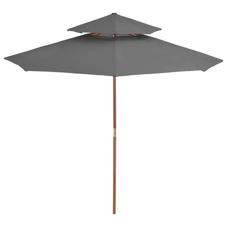 vidaXL Parasol ogrodowy z podwójnym daszkiem, 270 cm, antracytowy