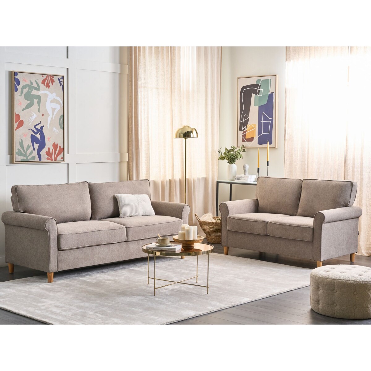 Komplet wypoczynkowy RONNEBY Jasnobrązowy dla 5 osób