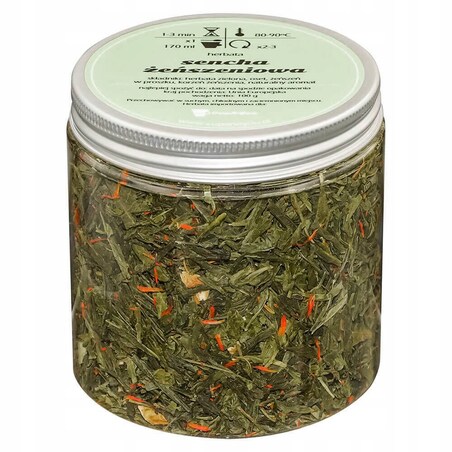 Herbata zielona SENCHA ŻEŃSZENIOWA o smaku żeń-szenia z nutą grejpfruta - herbata liściasta sypana mieszanka napar susz - gotowa na prezent upominek