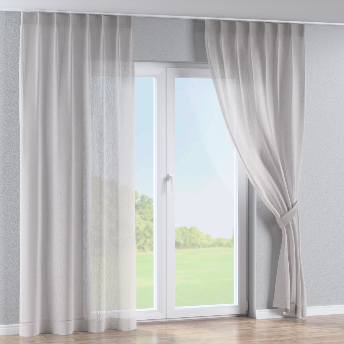 Zasłona na haczykach flex pojedynczych 130x260 ecru