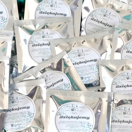 Herbata biała DZIĘKUJEMY 100x 5g na ŚLUB WESELE KOMUNIĘ prezent upominek