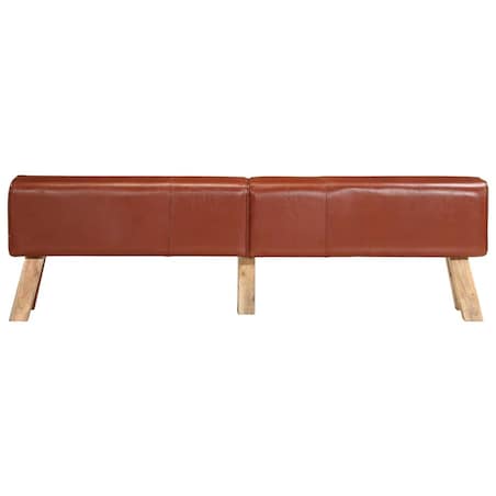 vidaXL Ławeczka gimnastyczna, brązowa, 160 cm, skóra naturalna