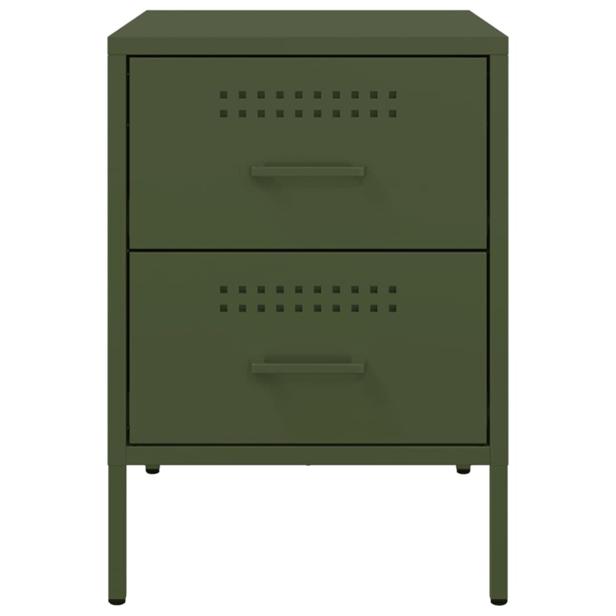 vidaXL Szafka nocna, oliwkowa zieleń, 36x39x50,5 cm, stal