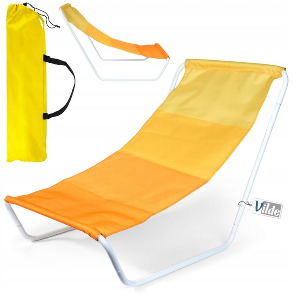 Leżak PLAŻOWY OGRODOWY turystyczny kempingowy składany przenośny fotel