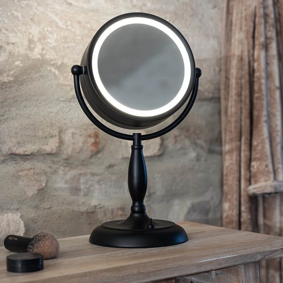 Stojąca lampka na biurko z lustrem Face 108788 Markslojd włącznik czarny