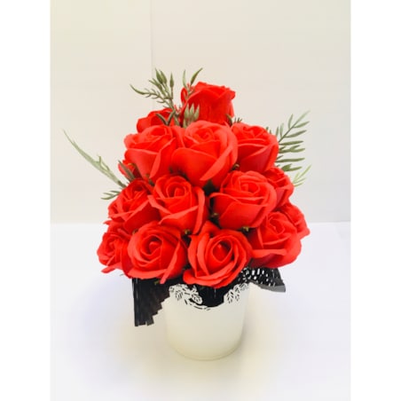 BUKIET KWIATY Z MYDŁA pachną róża czerwona na prezent upominek dla bliskich